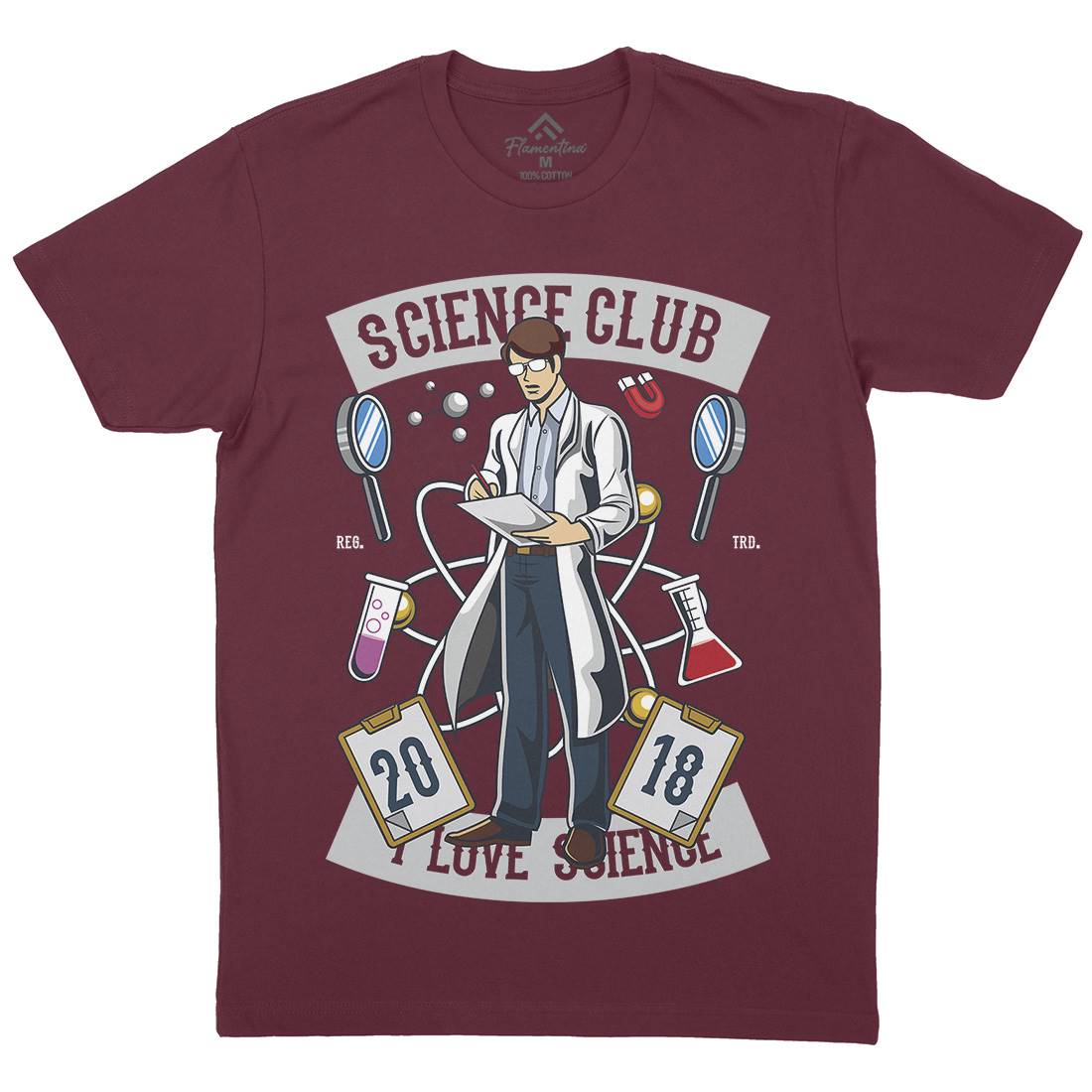 Club I Love Mens Organic Crew Neck T-Shirt Science C434