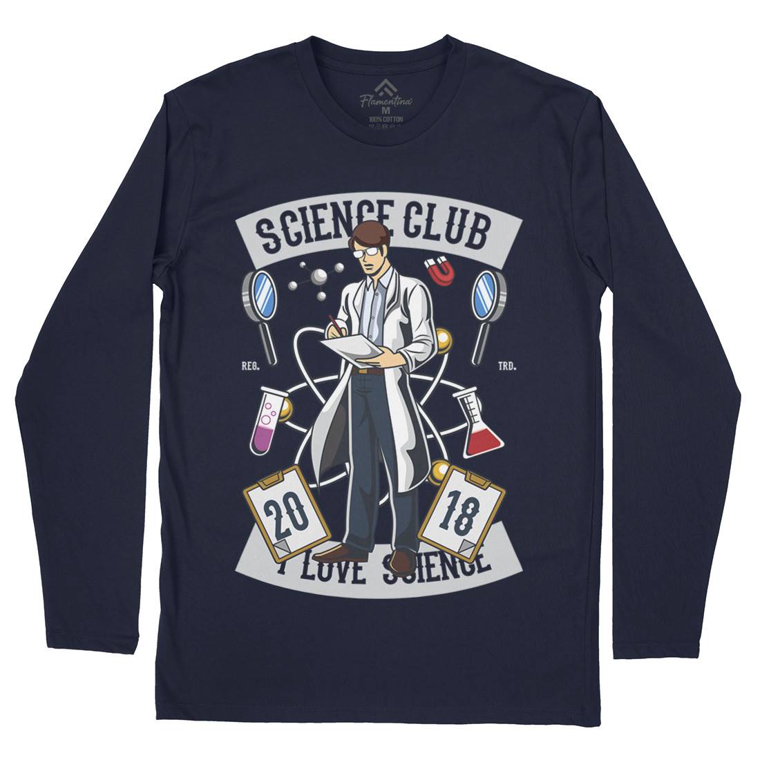 Club I Love Mens Long Sleeve T-Shirt Science C434