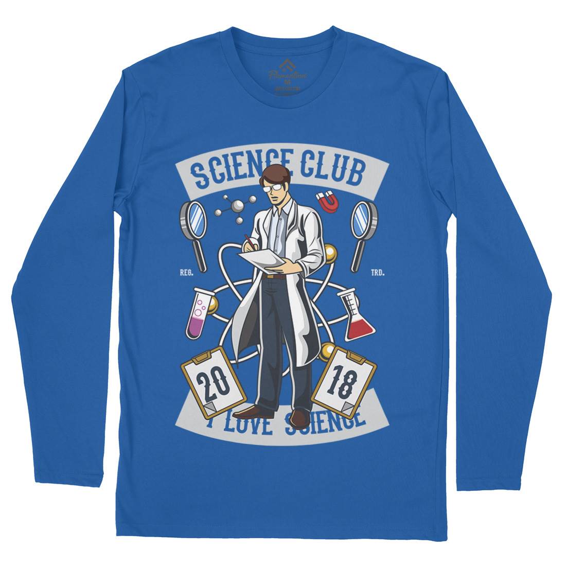 Club I Love Mens Long Sleeve T-Shirt Science C434