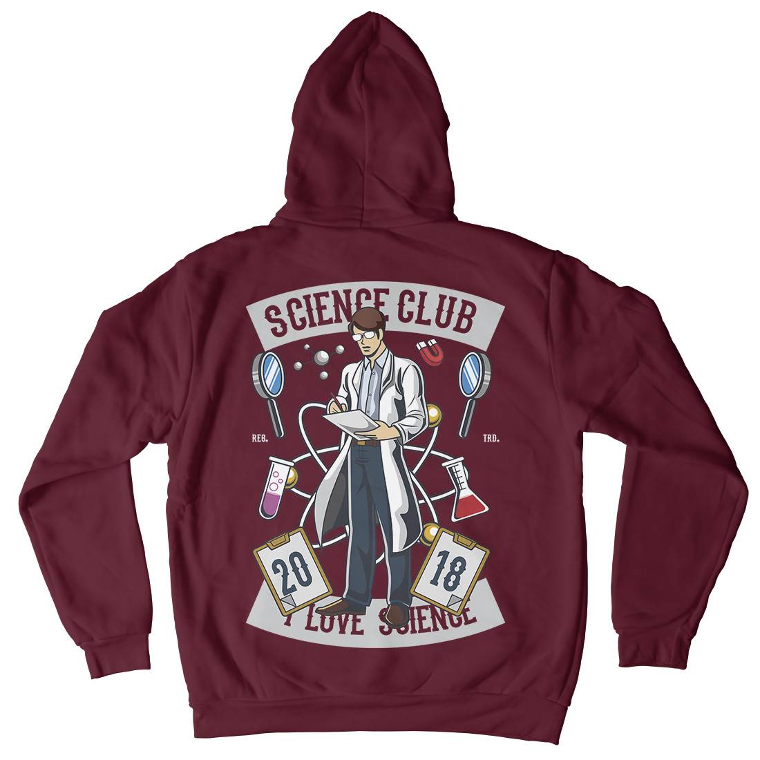 Club I Love Mens Hoodie With Pocket Science C434