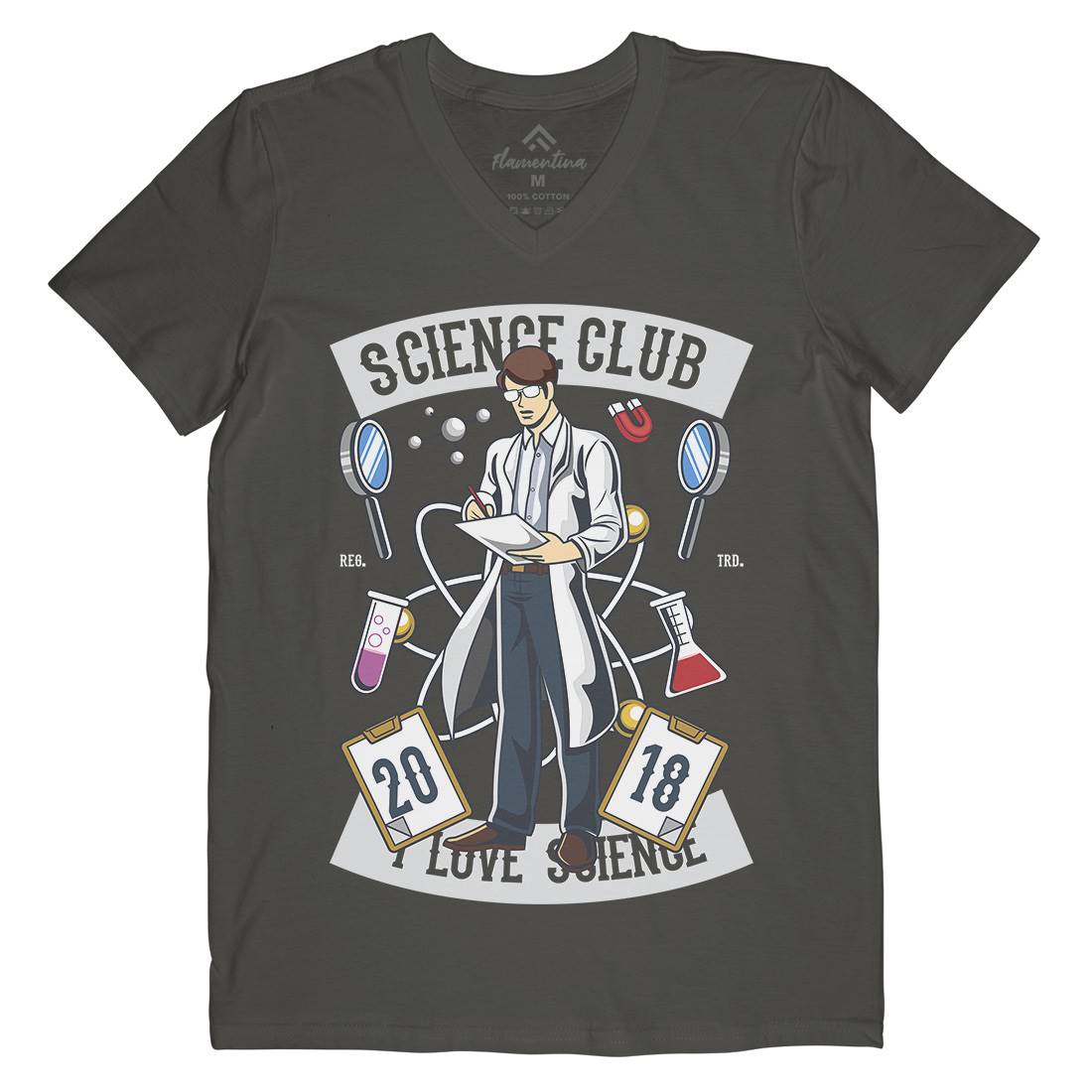 Club I Love Mens V-Neck T-Shirt Science C434