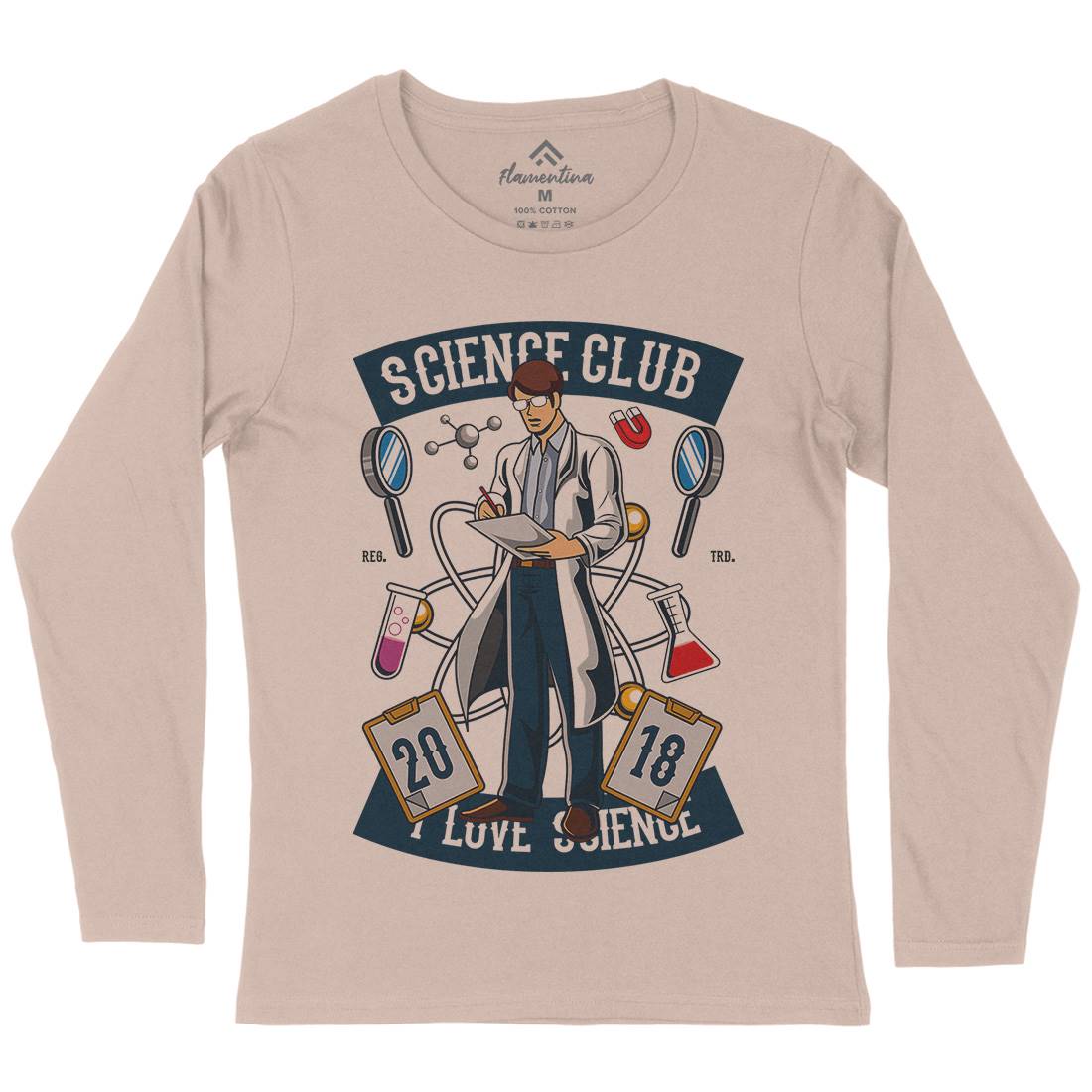Club I Love Womens Long Sleeve T-Shirt Science C434