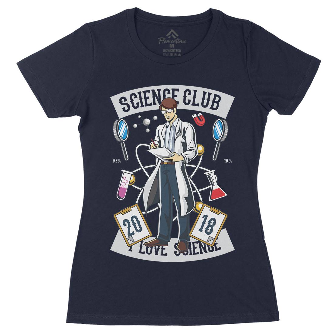 Club I Love Womens Organic Crew Neck T-Shirt Science C434