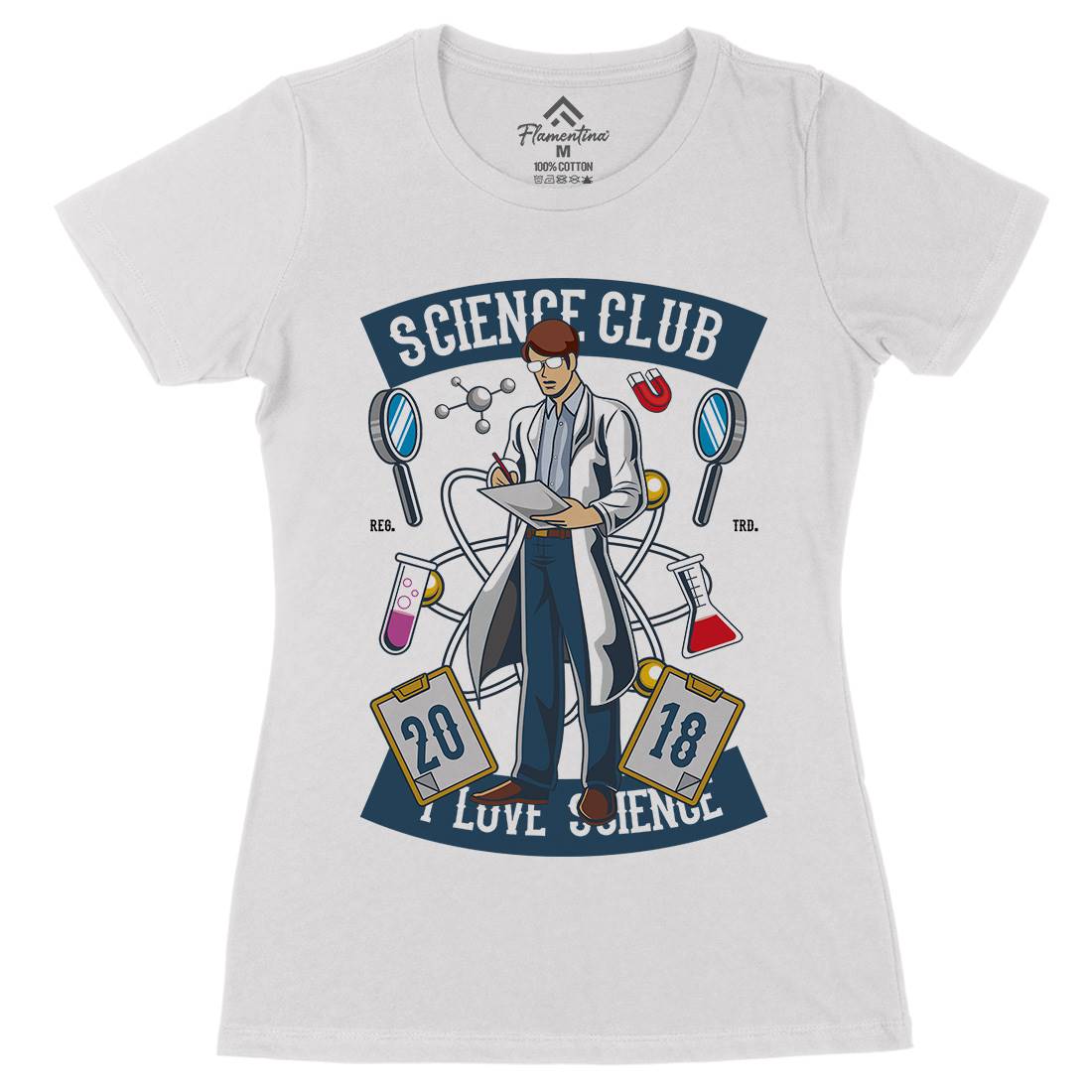 Club I Love Womens Organic Crew Neck T-Shirt Science C434