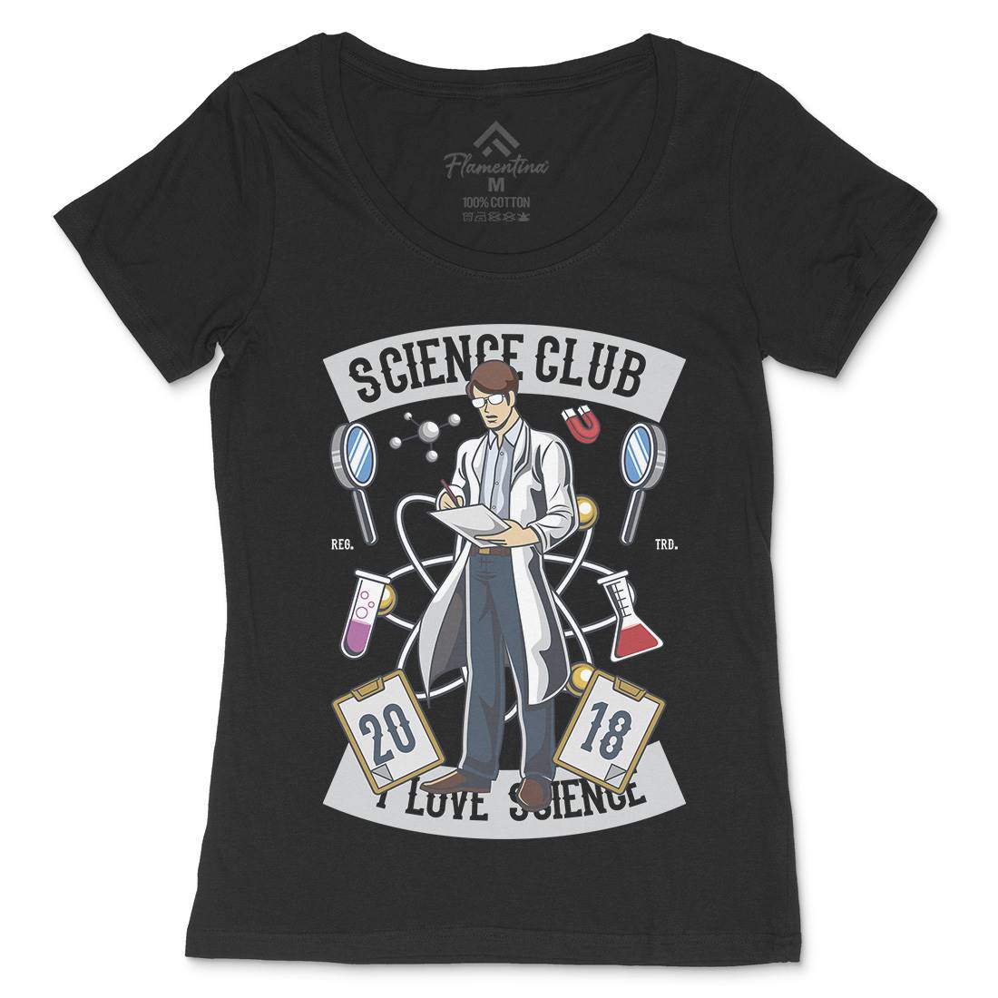 Club I Love Womens Scoop Neck T-Shirt Science C434