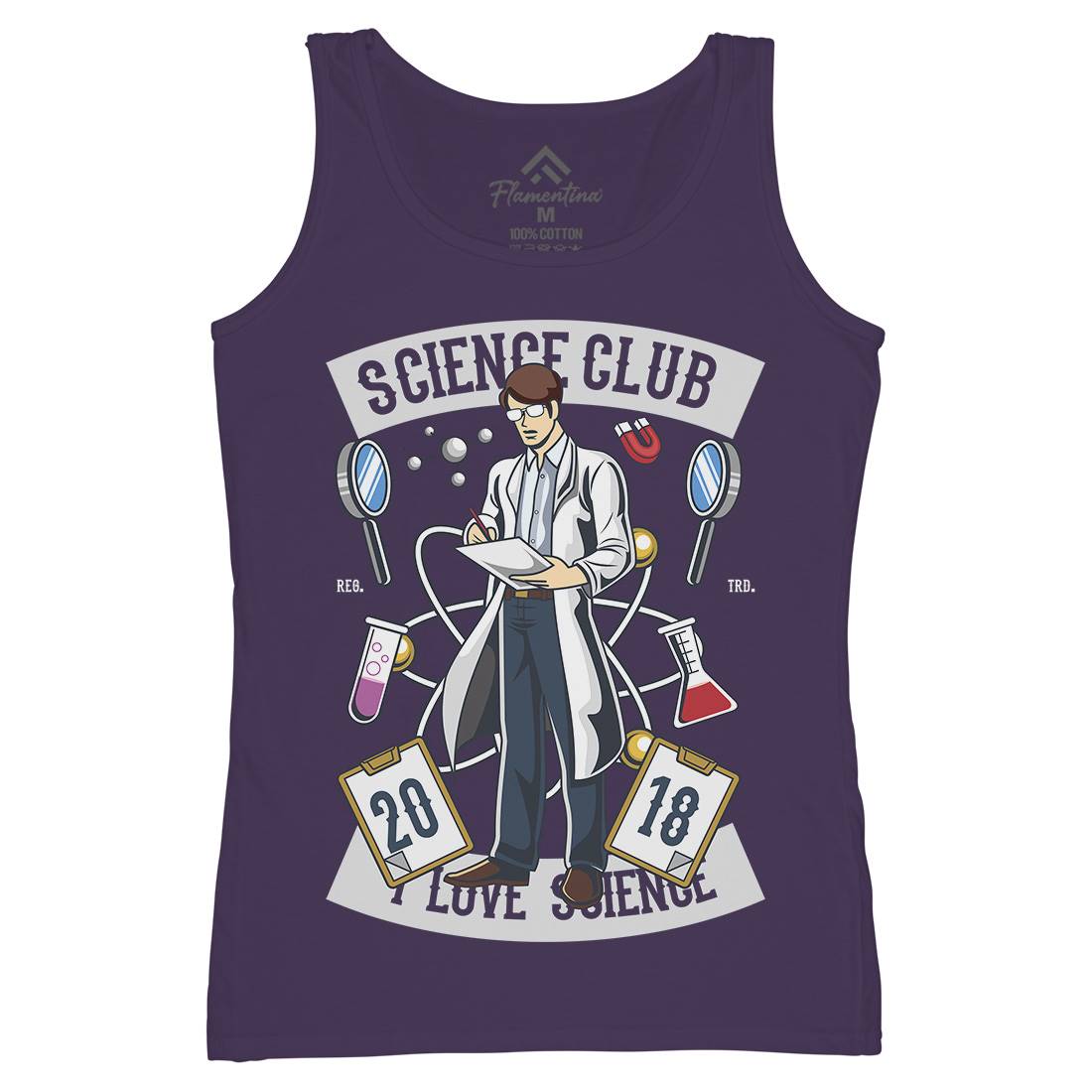 Club I Love Womens Organic Tank Top Vest Science C434