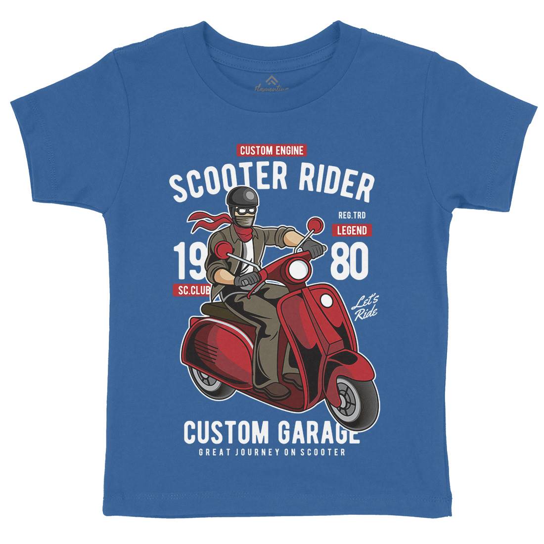 Scooter Rider Kids Crew Neck T-Shirt Motorcycles C435