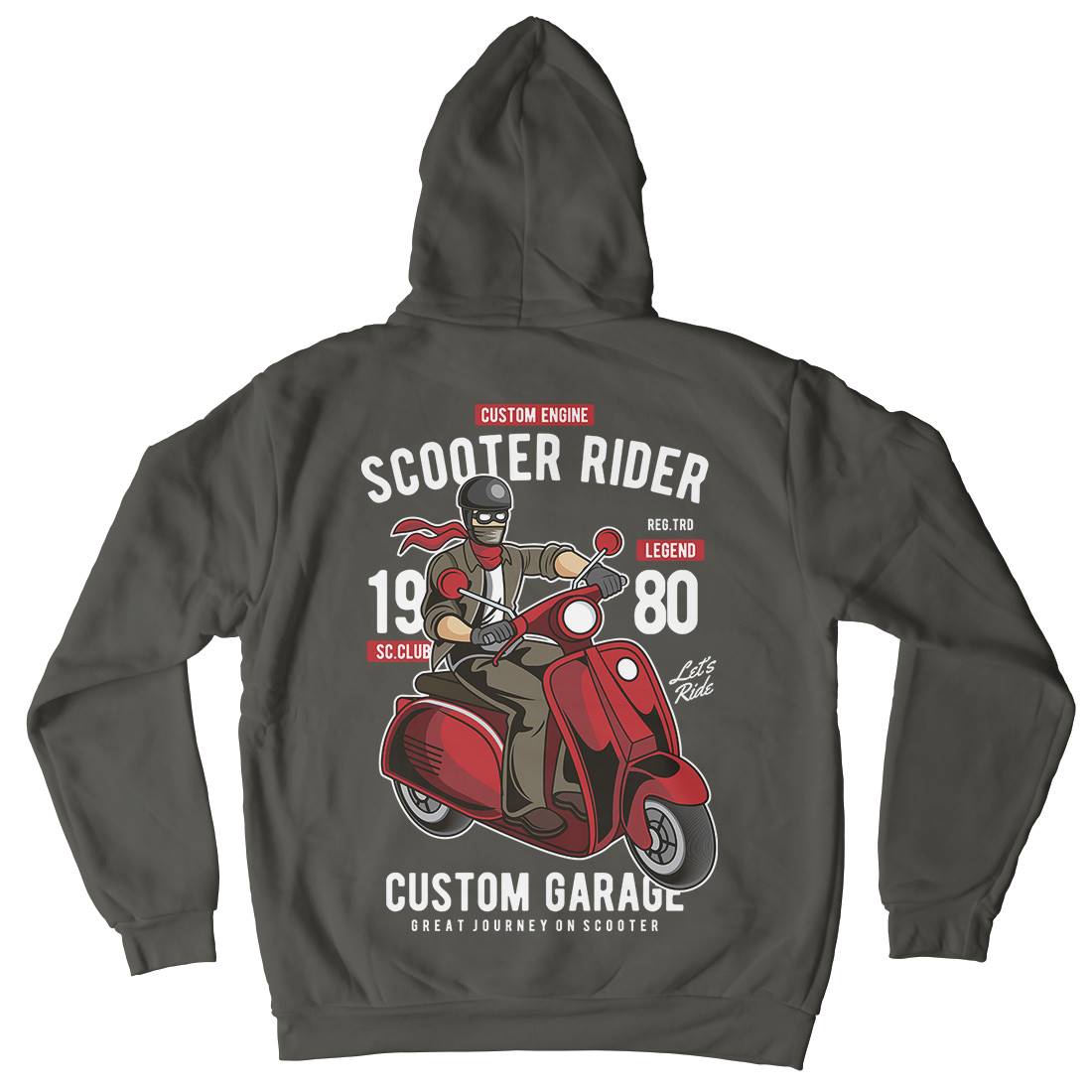 Scooter Rider Kids Crew Neck Hoodie Motorcycles C435