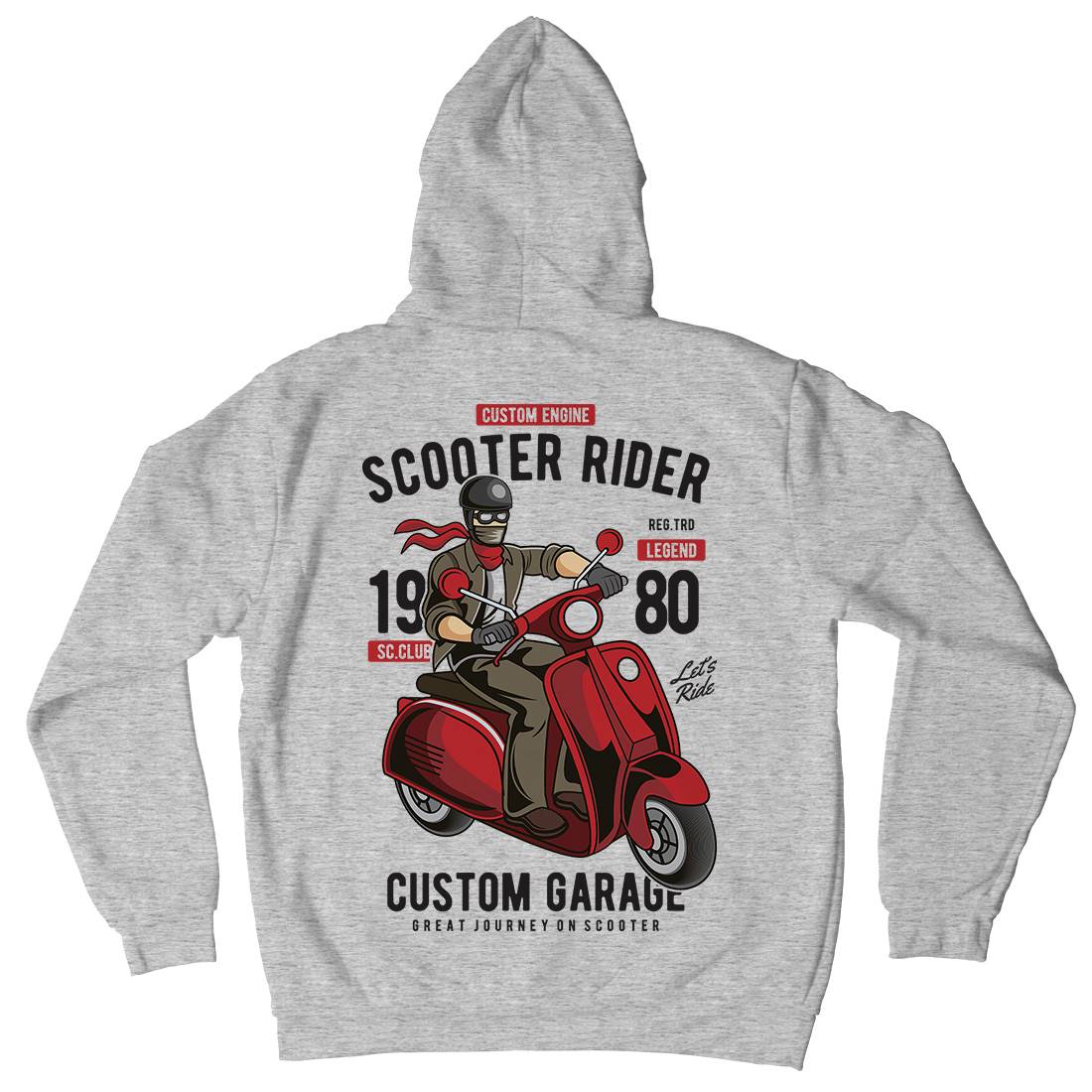 Scooter Rider Kids Crew Neck Hoodie Motorcycles C435