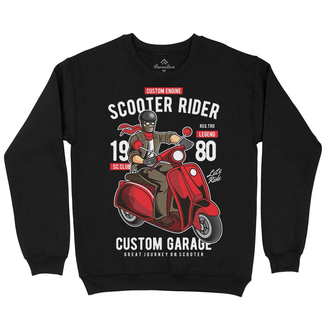 Scooter Rider Kids Crew Neck Sweatshirt Motorcycles C435