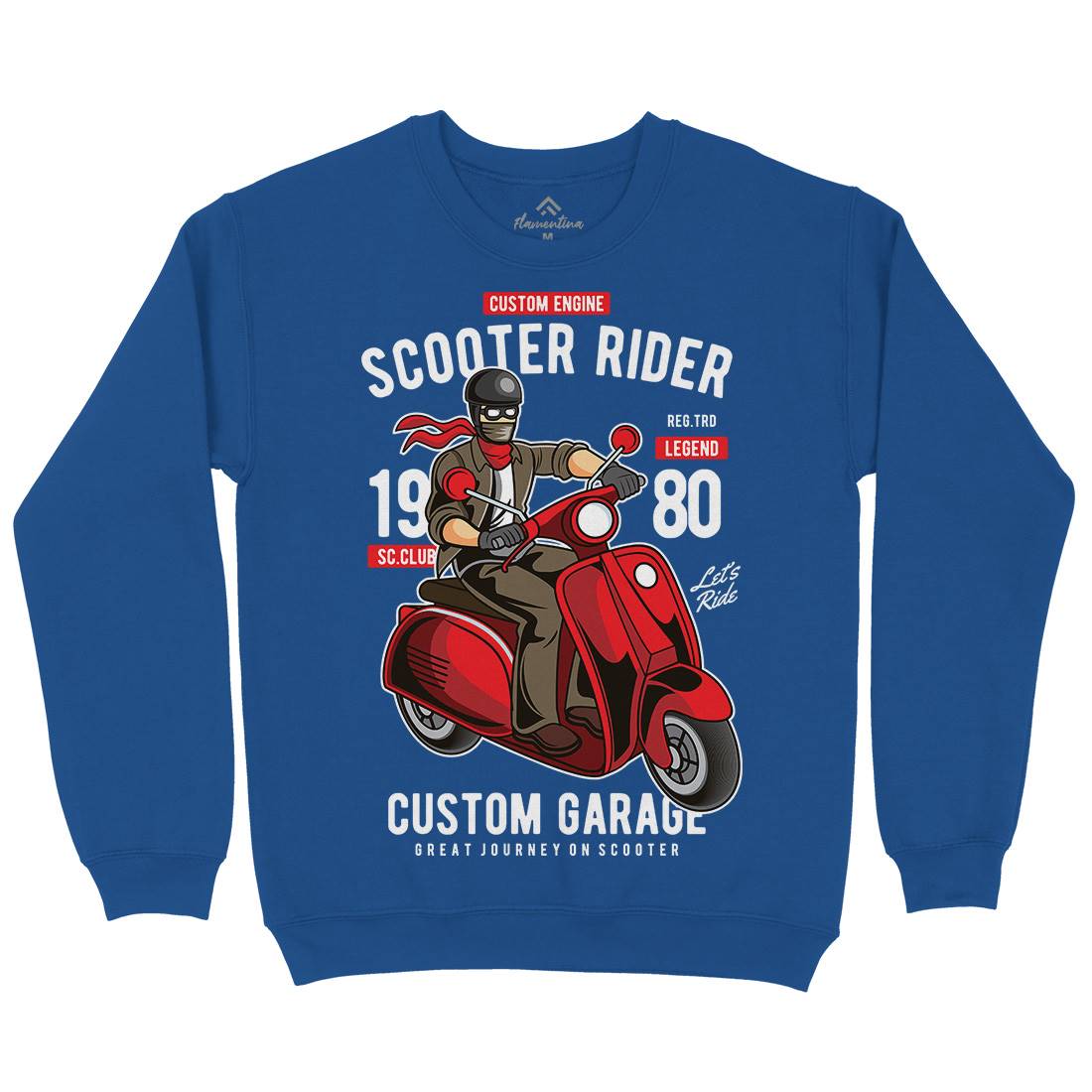 Scooter Rider Kids Crew Neck Sweatshirt Motorcycles C435