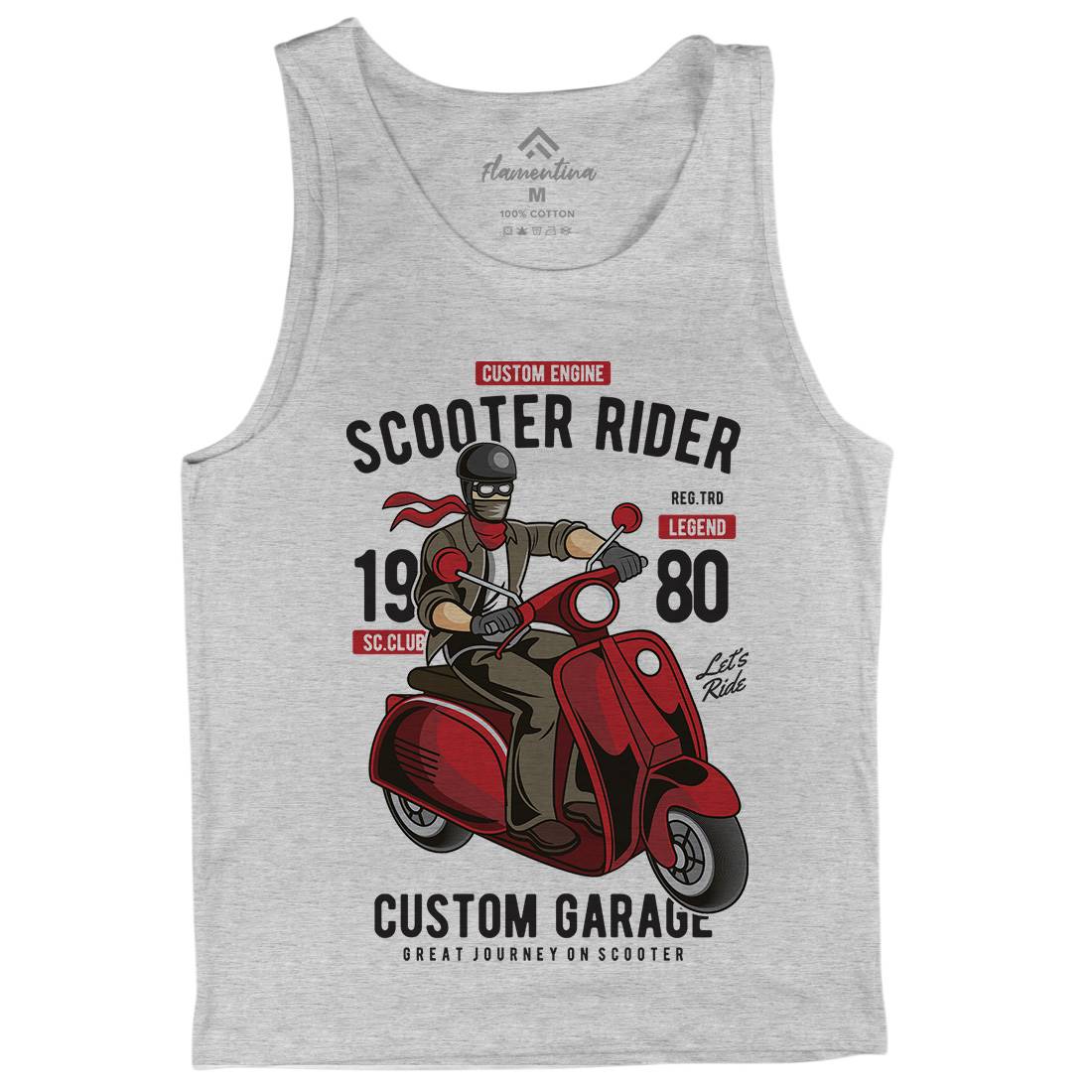 Scooter Rider Mens Tank Top Vest Motorcycles C435