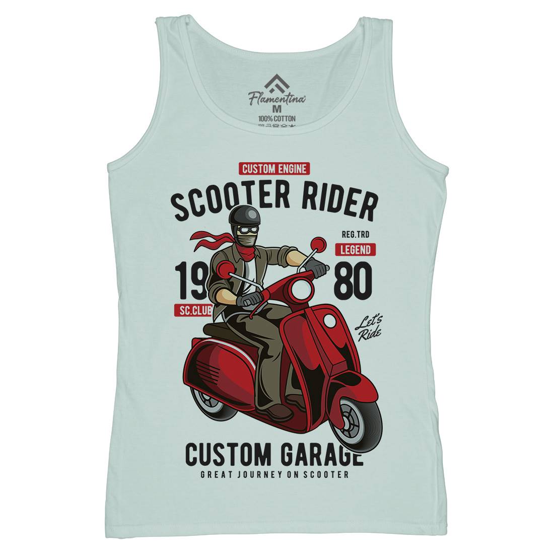 Scooter Rider Womens Organic Tank Top Vest Motorcycles C435