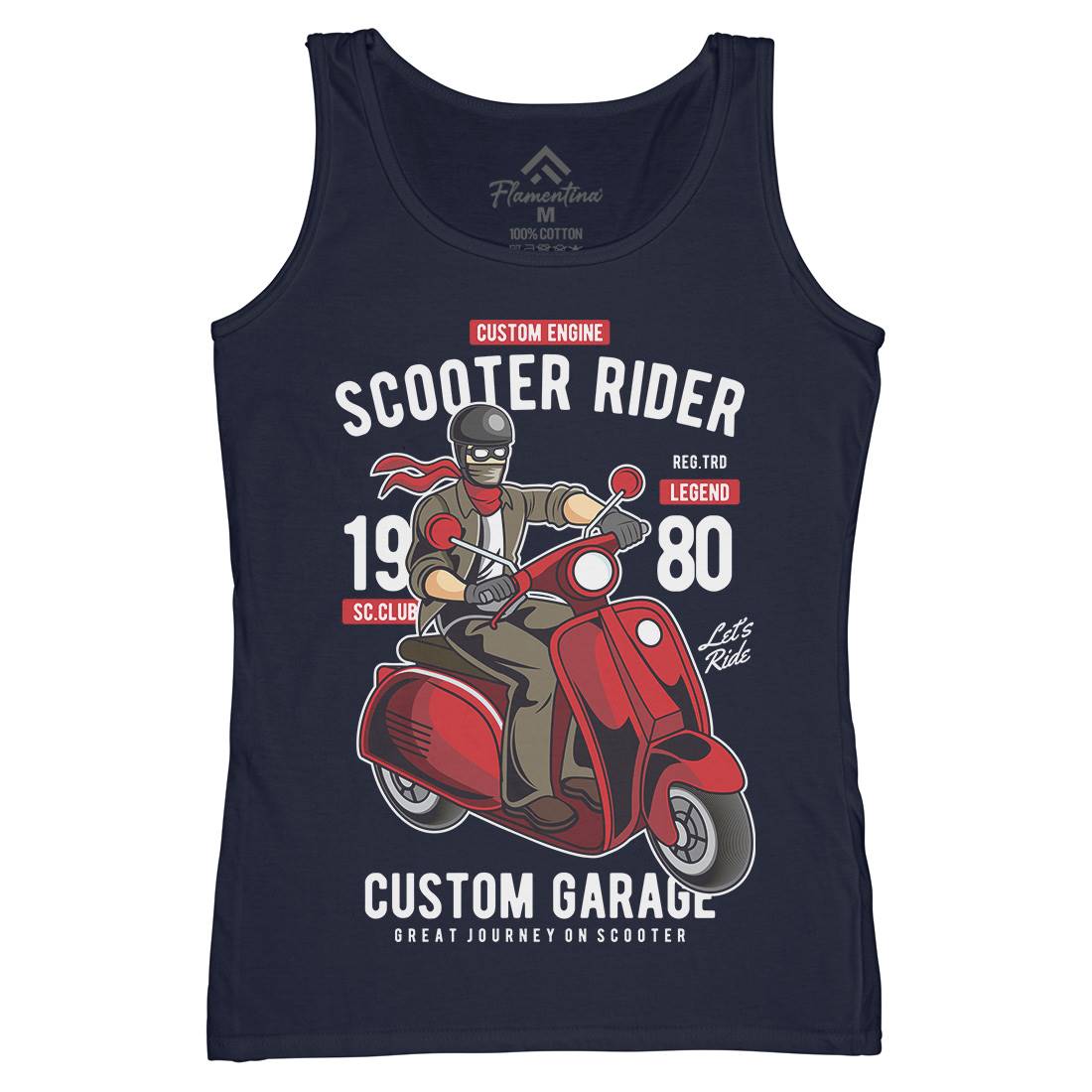 Scooter Rider Womens Organic Tank Top Vest Motorcycles C435