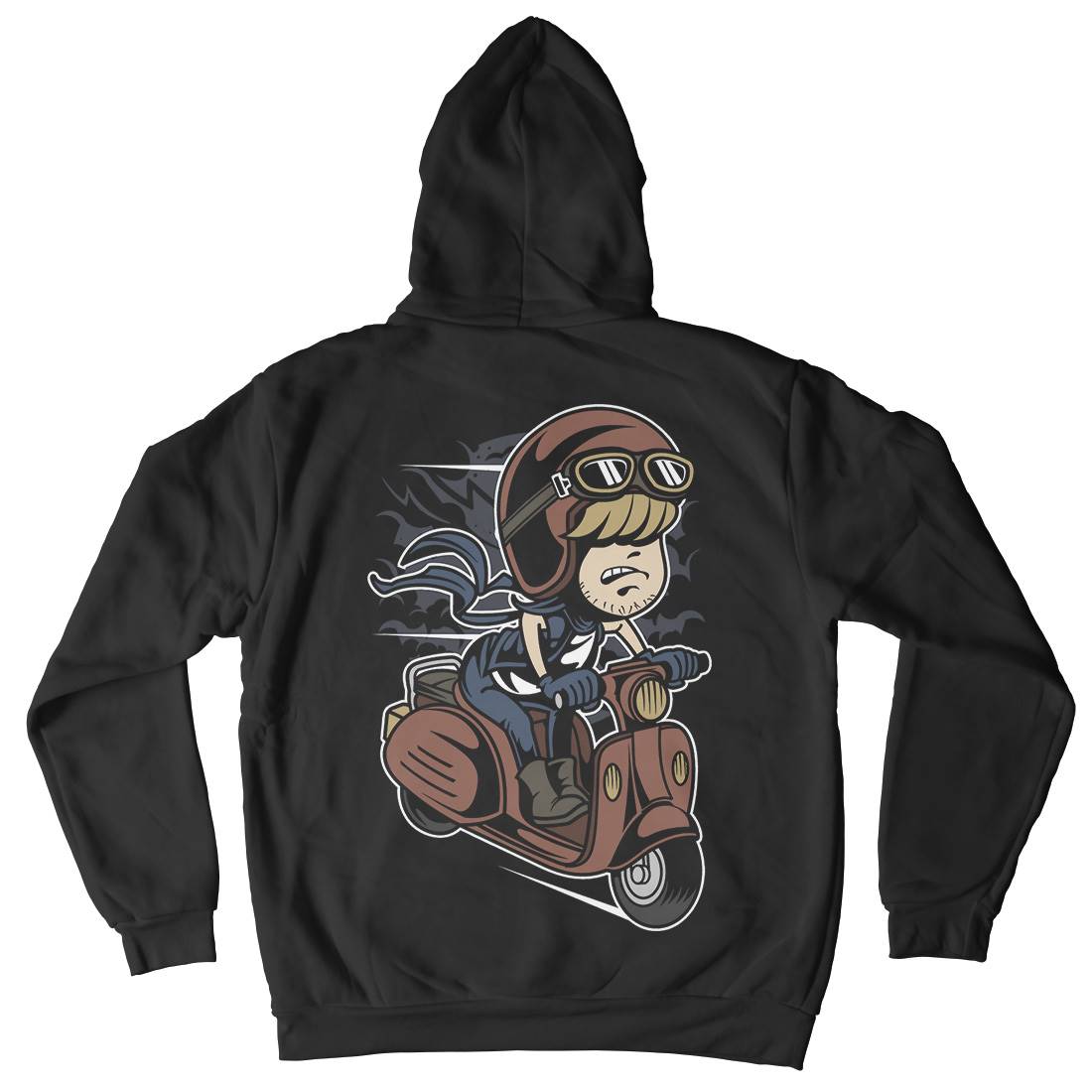 Scooter Rider Kid Mens Hoodie With Pocket Motorcycles C436