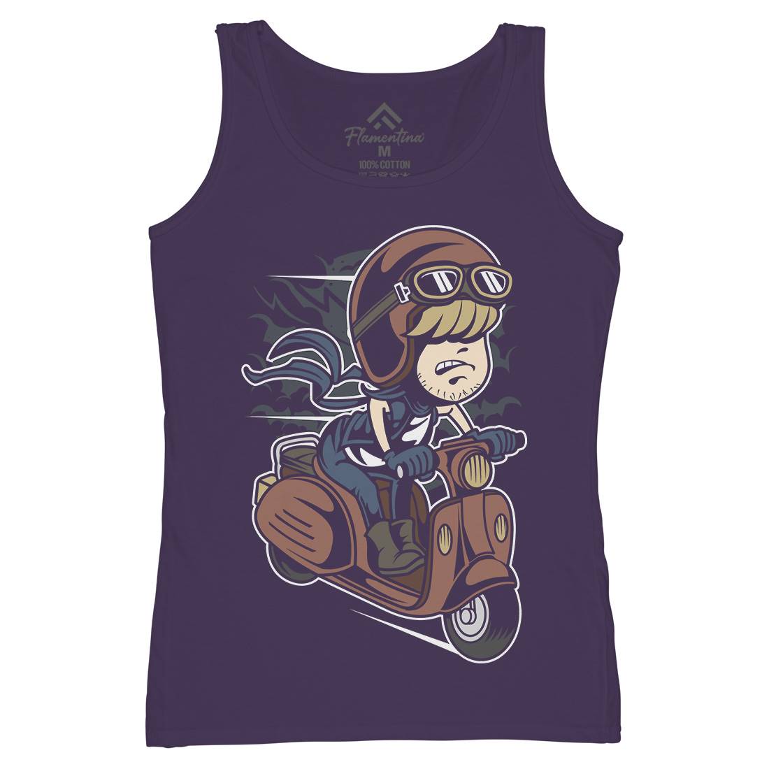 Scooter Rider Kid Womens Organic Tank Top Vest Motorcycles C436