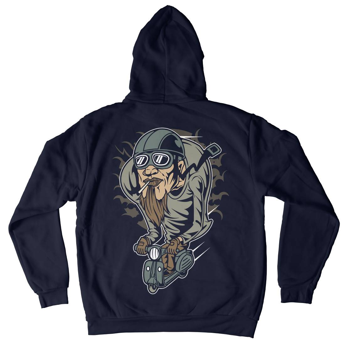 Scooter Man Mens Hoodie With Pocket Motorcycles C437