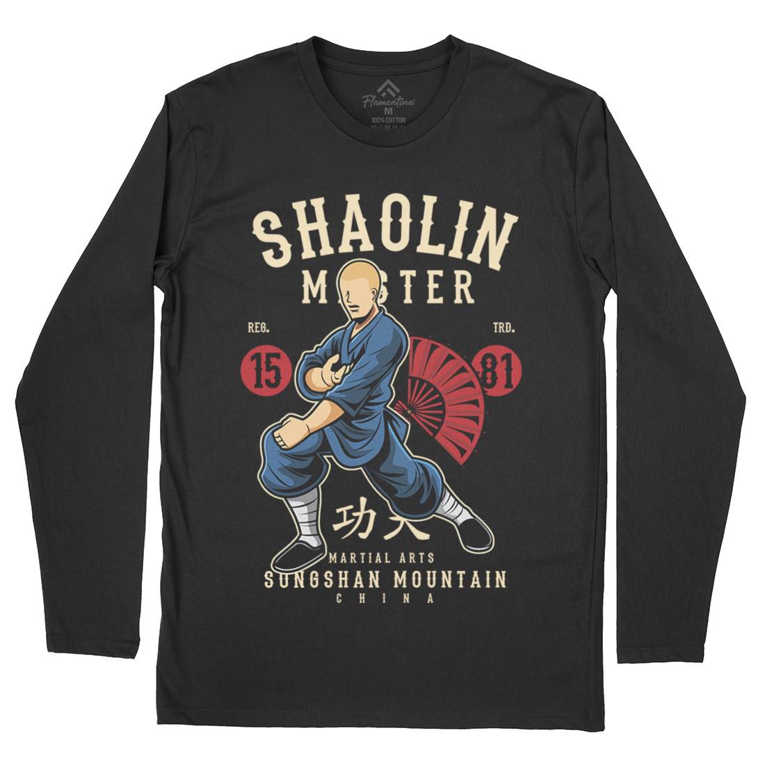 Shaolin Master Mens Long Sleeve T-Shirt Asian C438