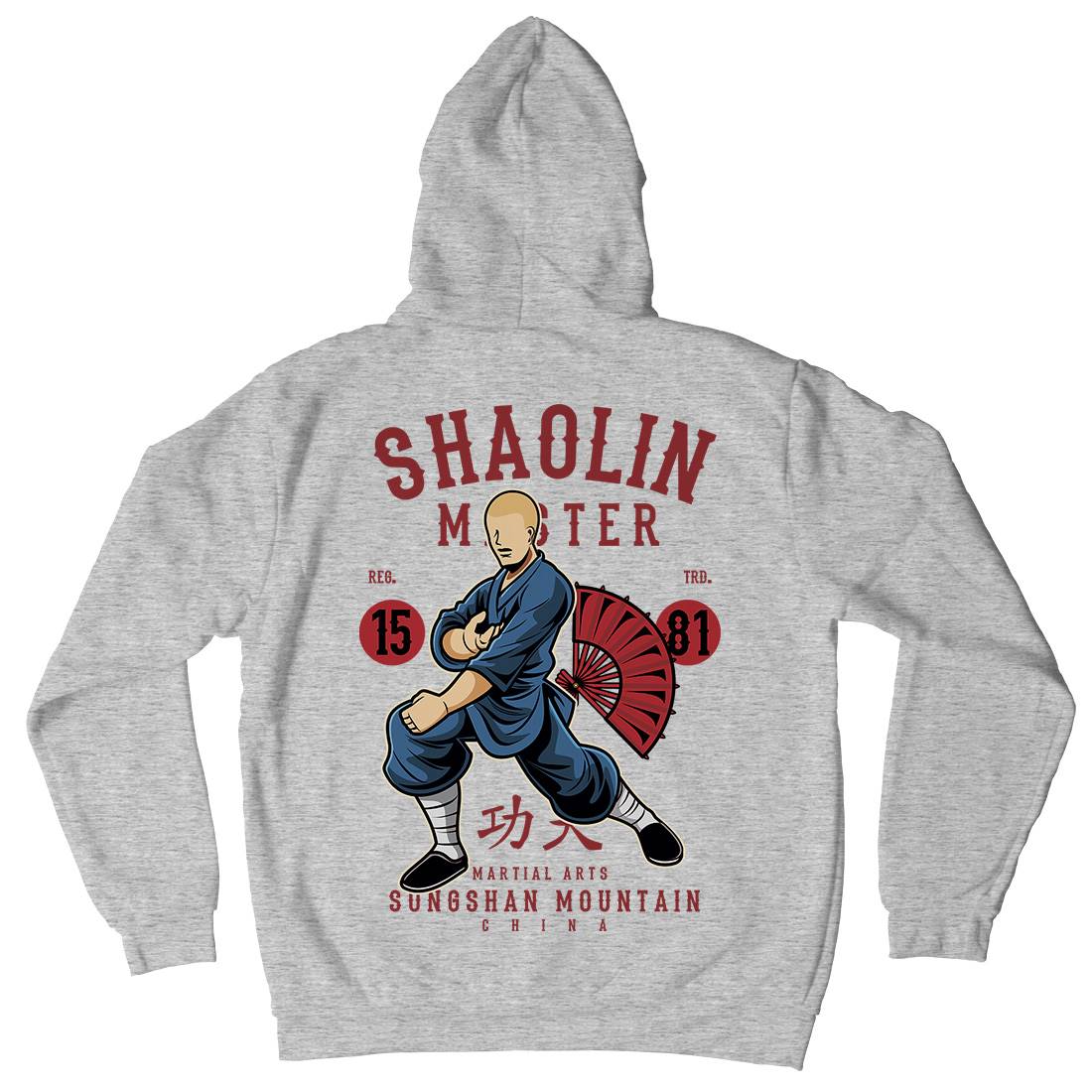 Shaolin Master Mens Hoodie With Pocket Asian C438