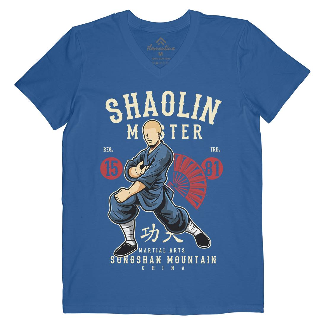 Shaolin Master Mens V-Neck T-Shirt Asian C438