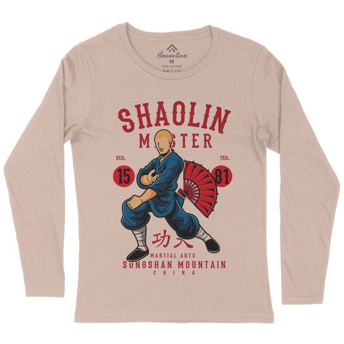 Shaolin Master Womens Long Sleeve T-Shirt Asian C438
