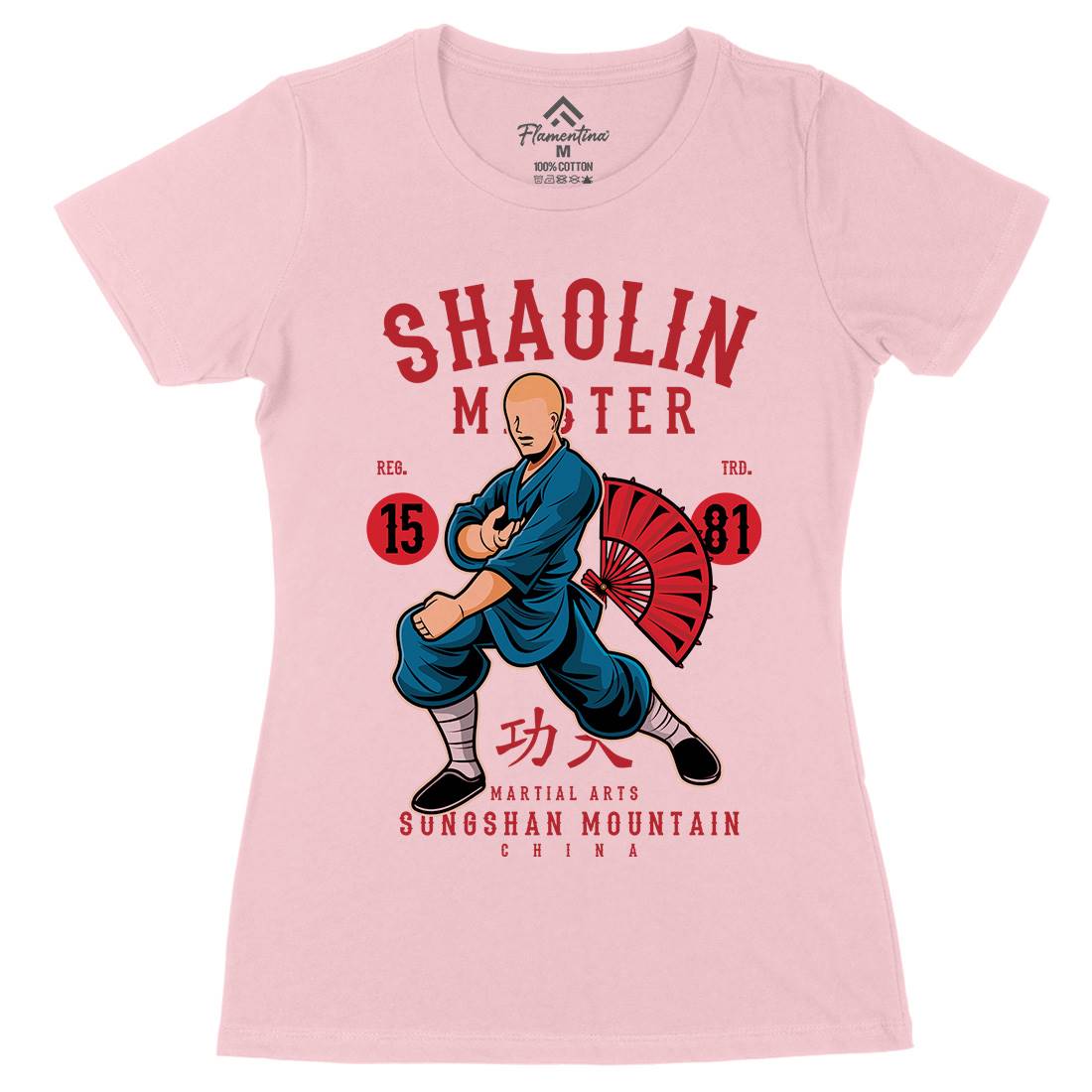 Shaolin Master Womens Organic Crew Neck T-Shirt Asian C438