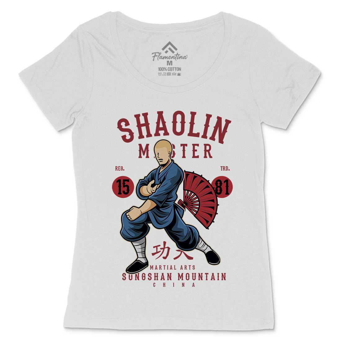 Shaolin Master Womens Scoop Neck T-Shirt Asian C438