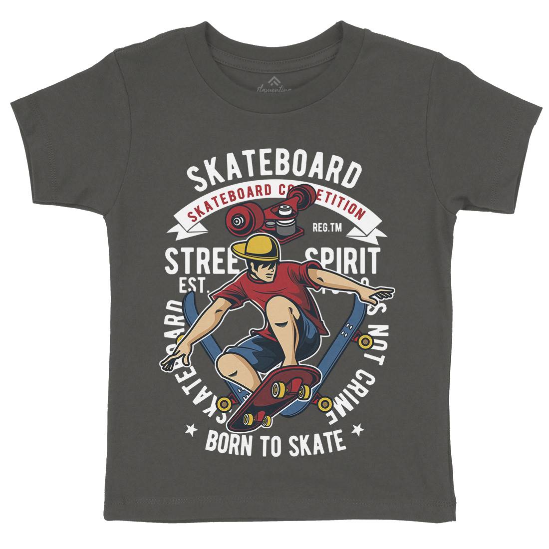 Skateboard Kids Organic Crew Neck T-Shirt Skate C439