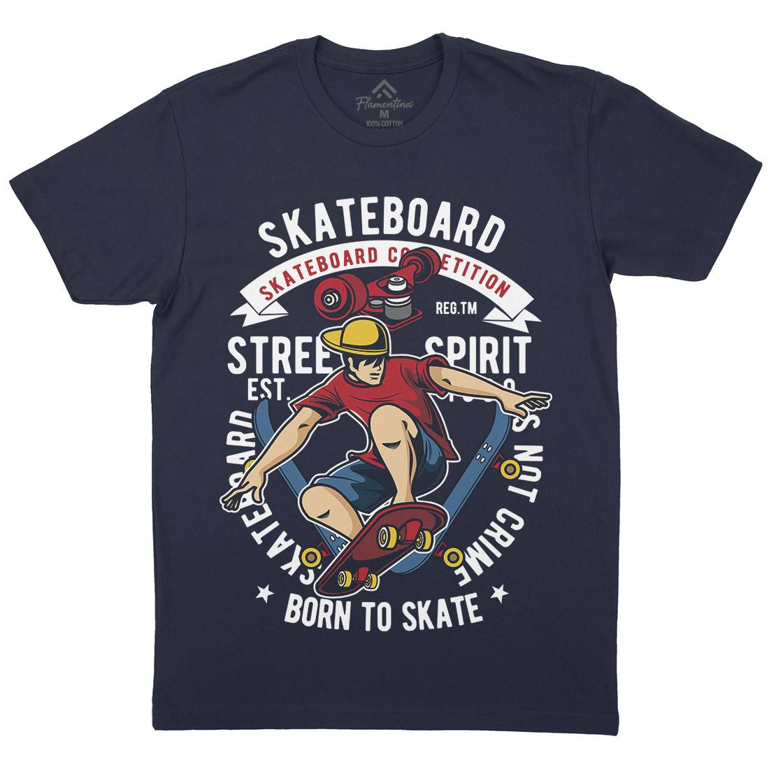 Skateboard Mens Crew Neck T-Shirt Skate C439