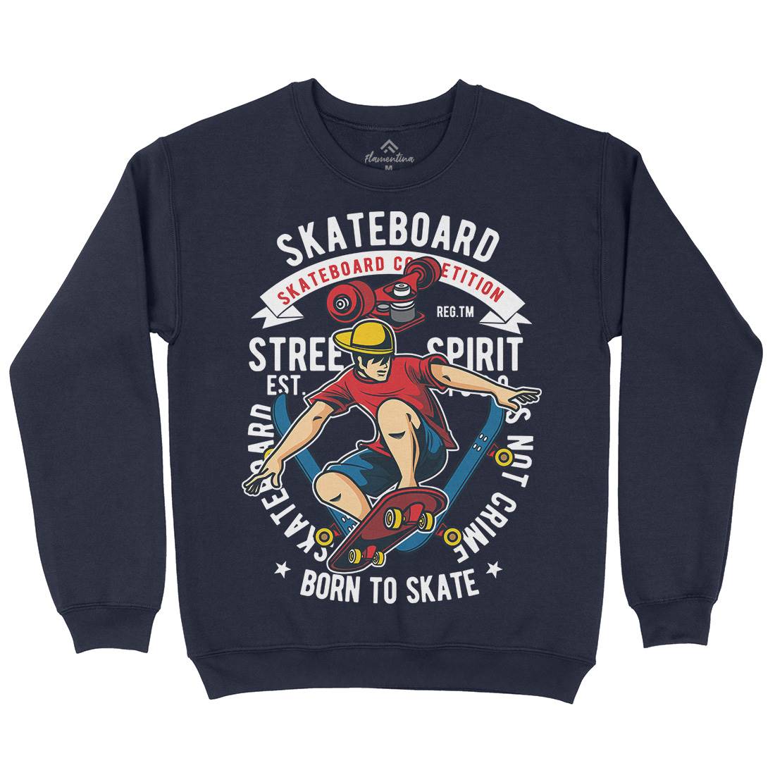 Skateboard Kids Crew Neck Sweatshirt Skate C439