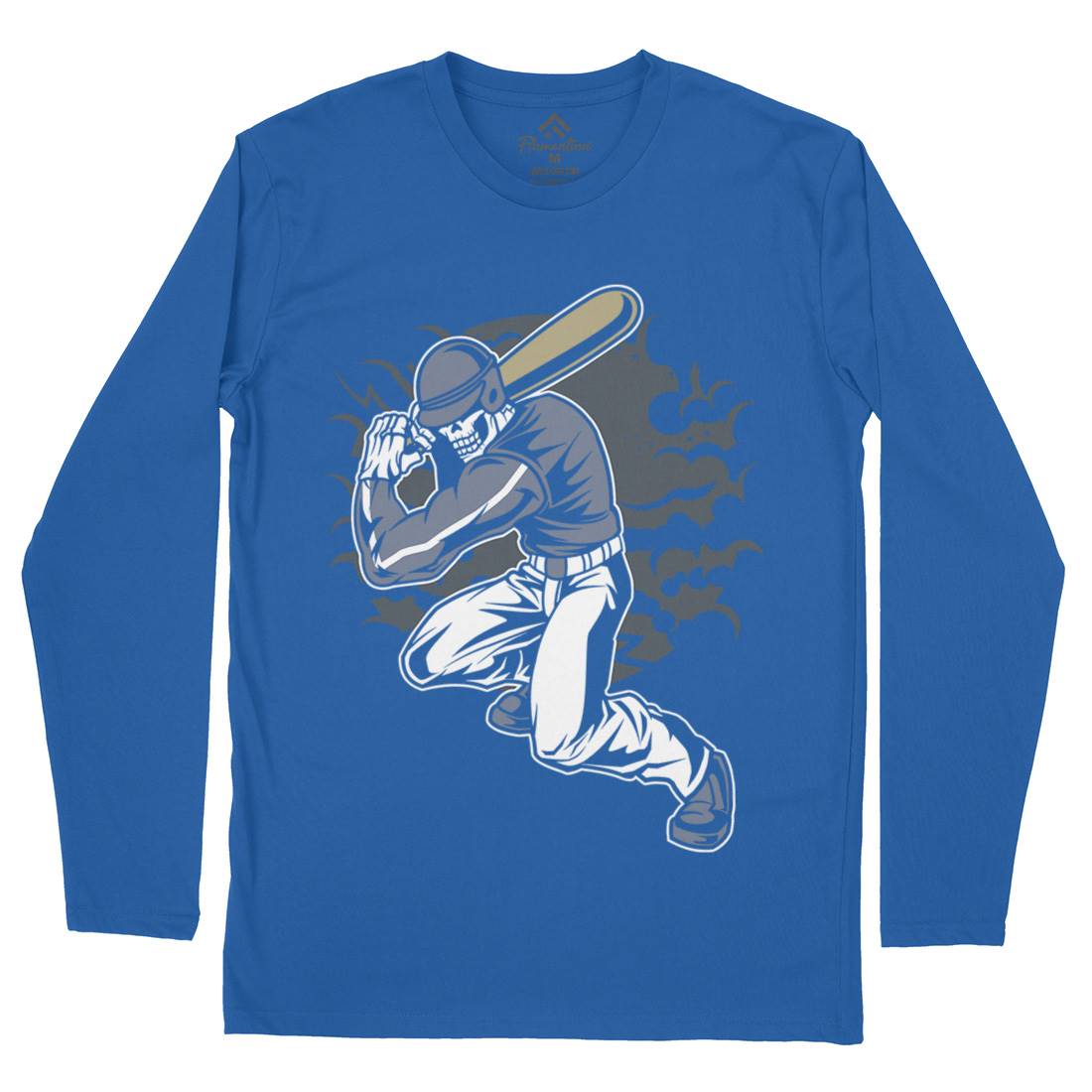Skull Baseball Mens Long Sleeve T-Shirt Sport C441