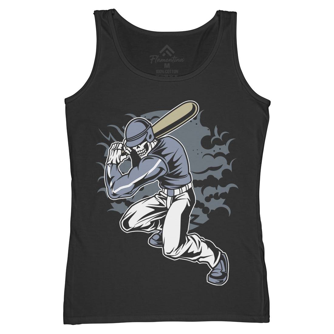 Skull Baseball Womens Organic Tank Top Vest Sport C441