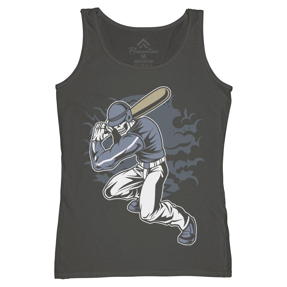 Skull Baseball Womens Organic Tank Top Vest Sport C441