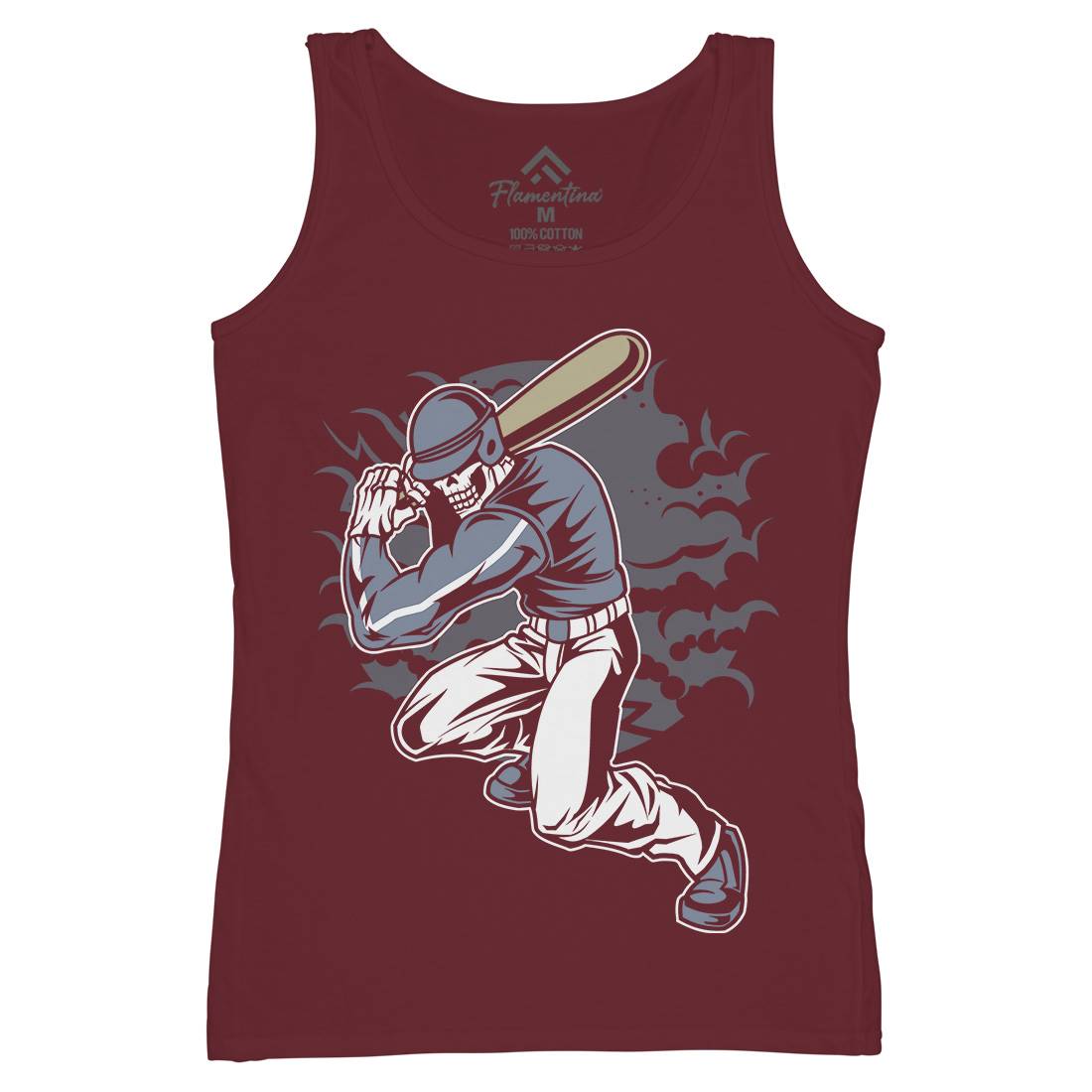 Skull Baseball Womens Organic Tank Top Vest Sport C441