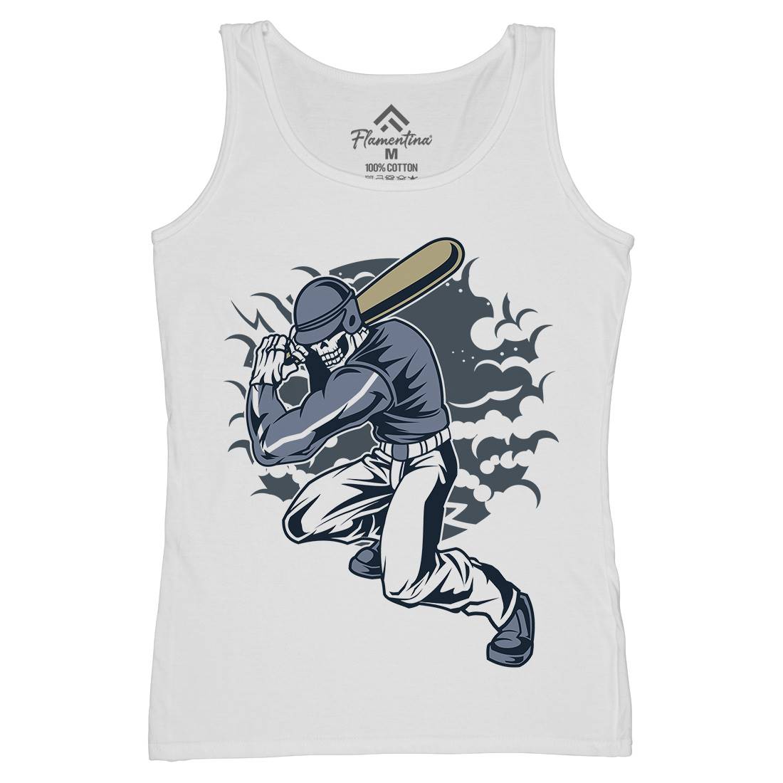 Skull Baseball Womens Organic Tank Top Vest Sport C441