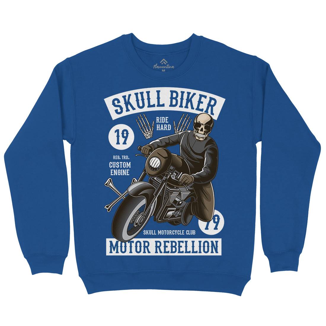 Skull Biker Kids Crew Neck Sweatshirt Motorcycles C442