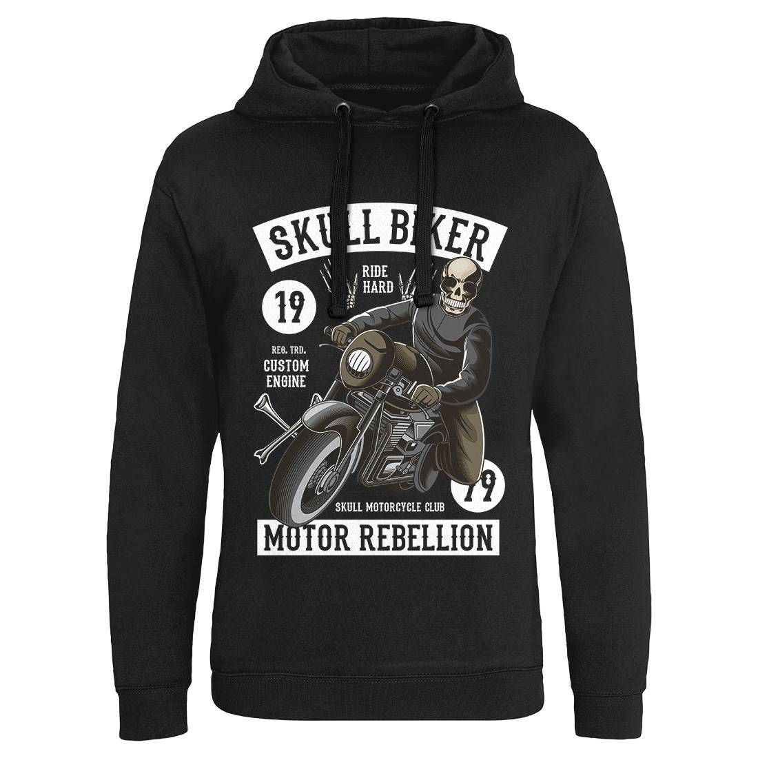 Skull Biker Mens Hoodie Without Pocket Motorcycles C442