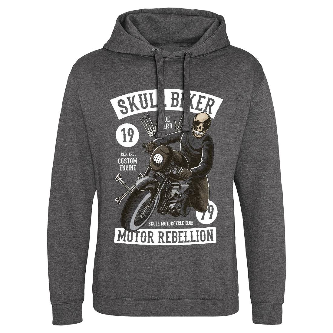 Skull Biker Mens Hoodie Without Pocket Motorcycles C442