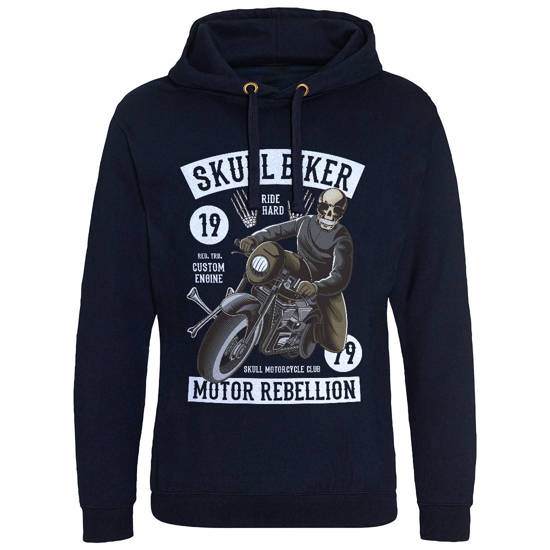 Skull Biker Mens Hoodie Without Pocket Motorcycles C442