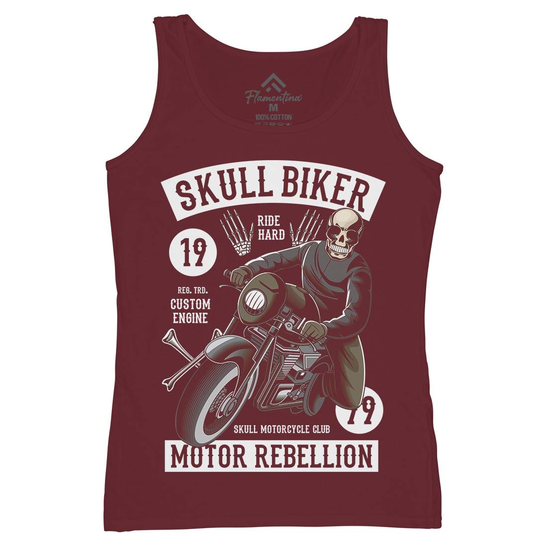 Skull Biker Womens Organic Tank Top Vest Motorcycles C442