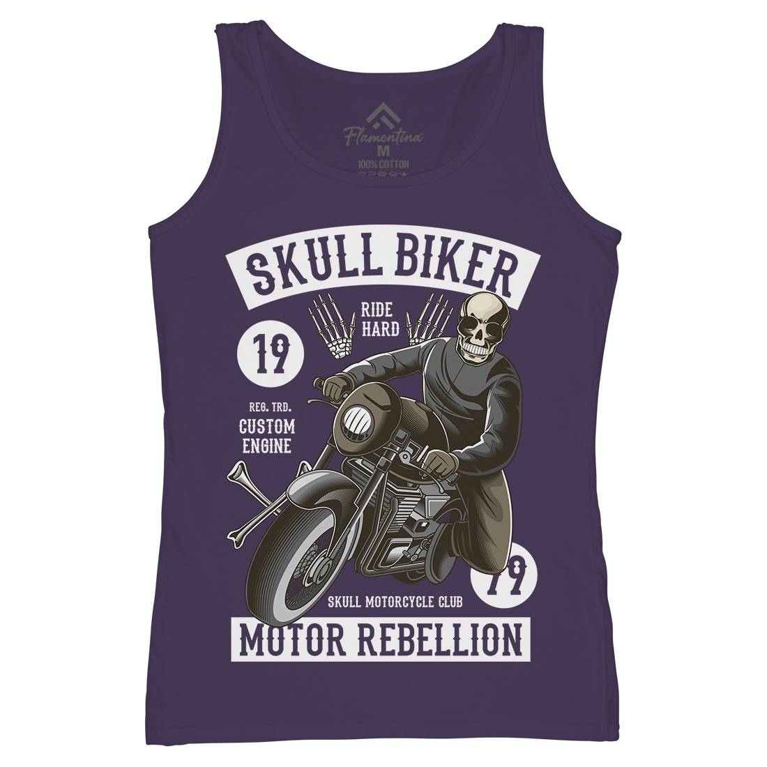 Skull Biker Womens Organic Tank Top Vest Motorcycles C442
