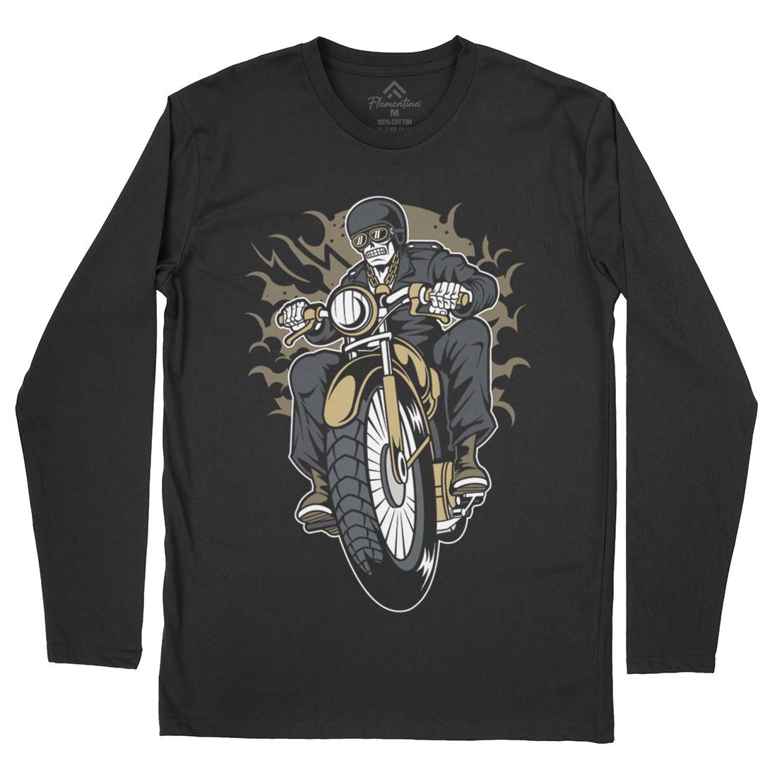 Skull Biker Club Mens Long Sleeve T-Shirt Motorcycles C443