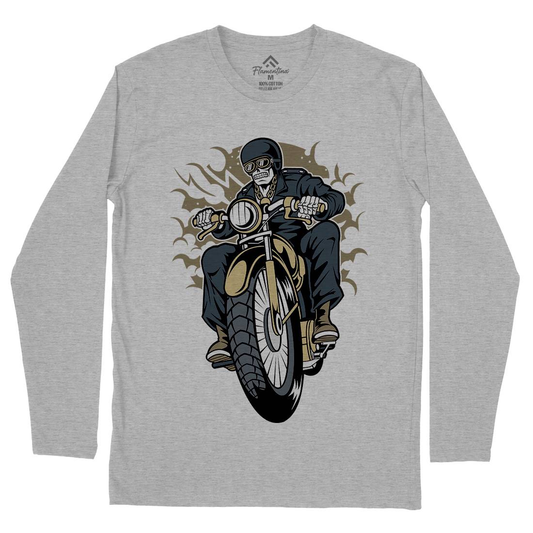 Skull Biker Club Mens Long Sleeve T-Shirt Motorcycles C443
