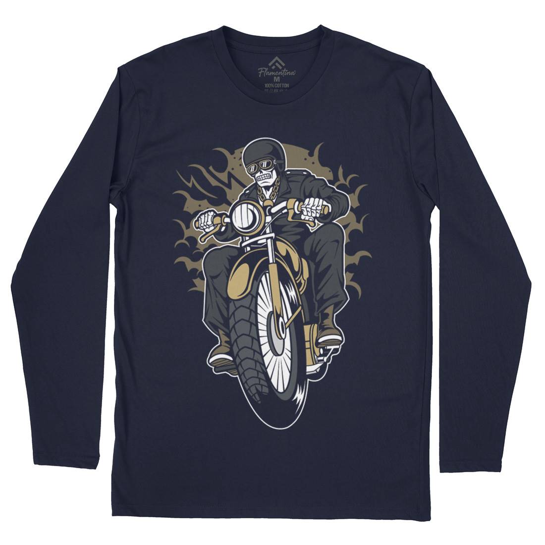 Skull Biker Club Mens Long Sleeve T-Shirt Motorcycles C443