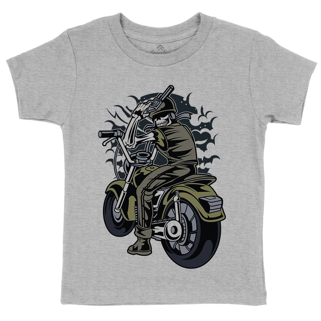 Skull Rider Kids Crew Neck T-Shirt Motorcycles C444