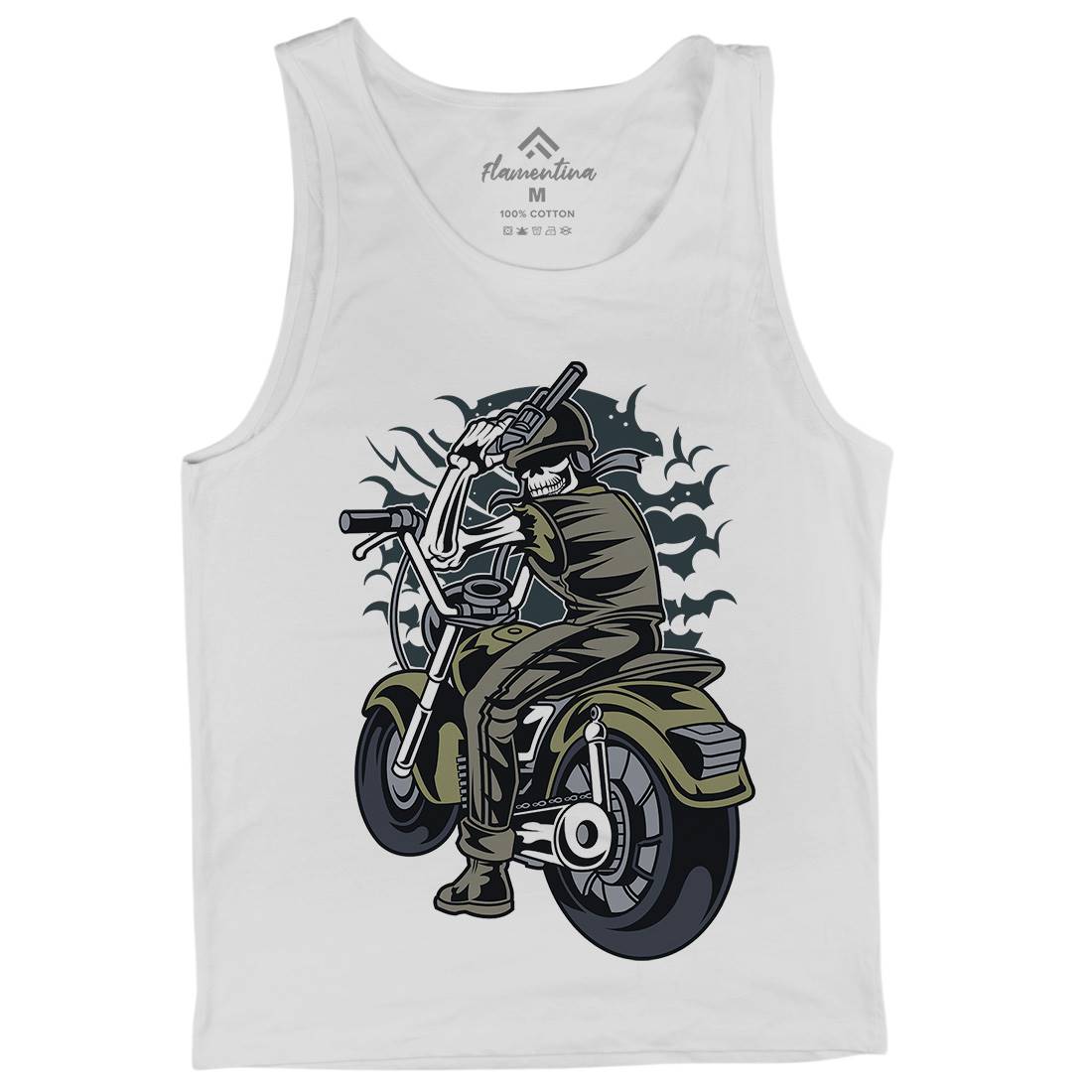 Skull Rider Mens Tank Top Vest Motorcycles C444