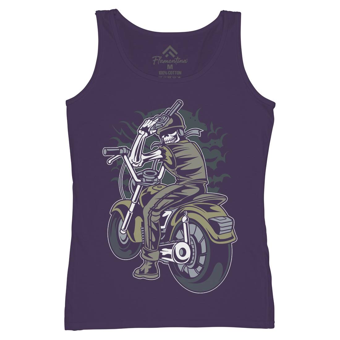 Skull Rider Womens Organic Tank Top Vest Motorcycles C444