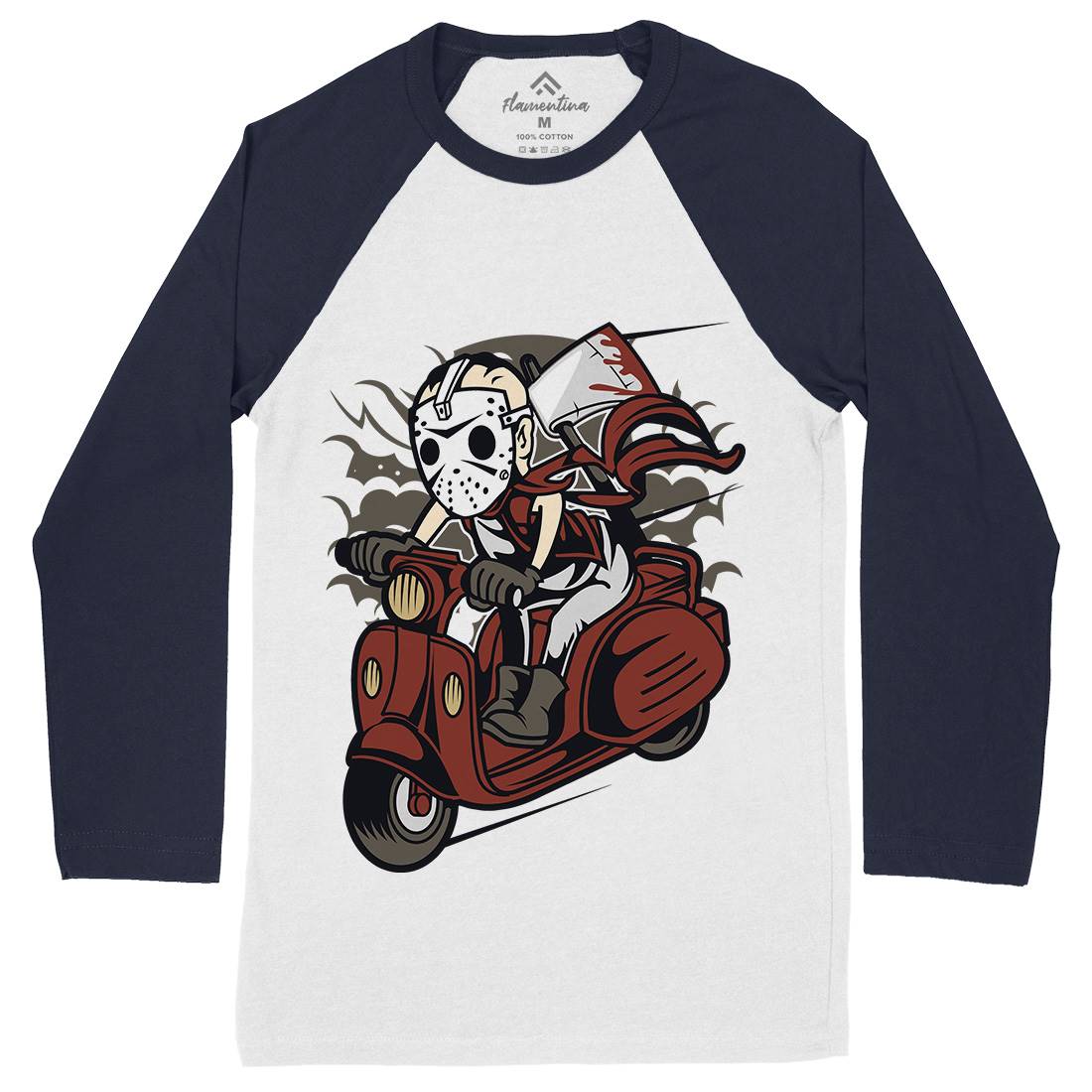 Slayer Scooter Mens Long Sleeve Baseball T-Shirt Motorcycles C447