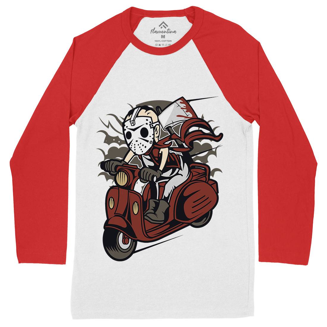 Slayer Scooter Mens Long Sleeve Baseball T-Shirt Motorcycles C447