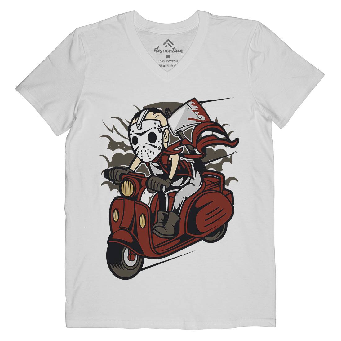 Slayer Scooter Mens Organic V-Neck T-Shirt Motorcycles C447